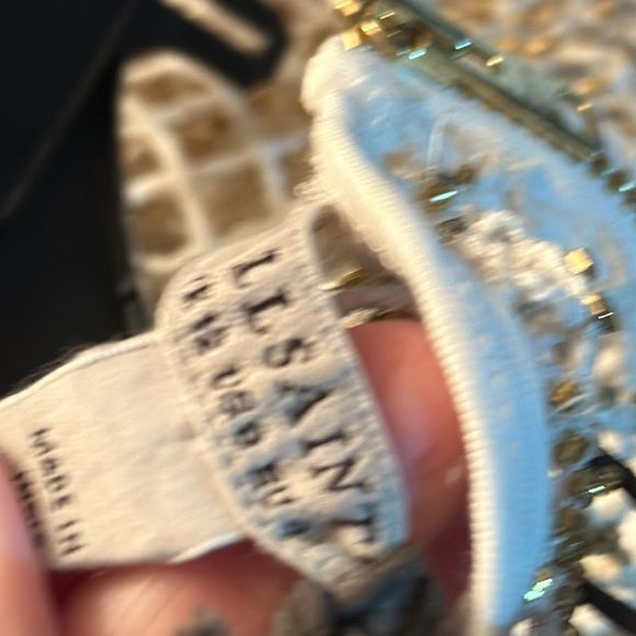 NWT ALLSAINTS  Rosalie Embellished Mesh Mini Dress - size 8 - Picture 13 of 14